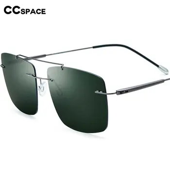 56128 Сверхлегкие солнцезащитные очки с поляризованным светом, Мужские Высококачественные бескаркасные оттенки, Винтажное зеркало-лягушка из титанового сплава Tr90