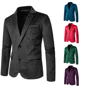 Классический мужской пиджак из высококачественного шелка, приталенный пиджак на двух пуговицах, деловой пиджак для проведения банкета, социальный пиджак Eur Размер M-XXL