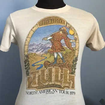 Винтажная футболка 70-х годов Jethro Tull On The Road Again 1979, промо-рок-концерт Североамериканского тура, маленькая