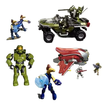 Mega Bloks Halo Gnb25 Us High Unlimited Строительные блоки Warthog, игрушечная колесница, коллекция экшн-фигурок из телефильма, подарочные украшения для мальчиков