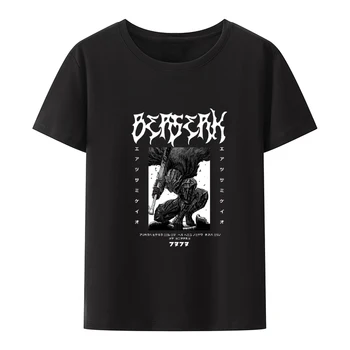 Японская футболка Berserk Guts Swordsman из манги, мужские и женские летние топы с коротким рукавом, уличная мода Унисекс, хипстерские футболки