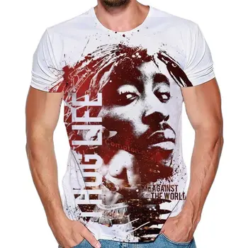 Футболки Tupac Shakur 2pac, футболка Легендарного рэпера с 3D принтом, мужские И женские Модные Повседневные Camisetas Hombre, Футболка Оверсайз