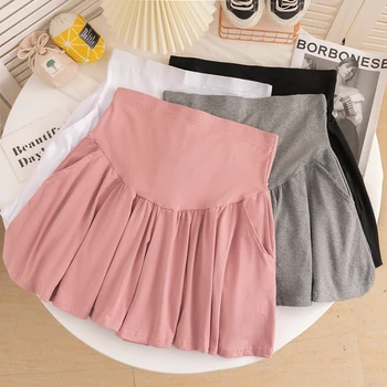 8525 # 2023 Летние Корейские модные хлопчатобумажные шорты для беременных, юбки на животе с эластичной талией, Одежда для беременных. Беременность