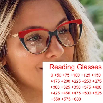 Блокирующие синий свет Готовые очки для чтения, женские Модные Прозрачные оправы для оптических очков 