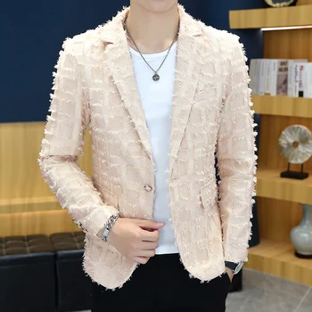 Новый модный бутик, корейская версия маленького костюма, мужская повседневная куртка для парикмахера-подростка, тонкая одиночная куртка west
