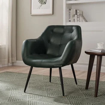 Скандинавские кожаные диваны для гостиной Для мебели для гостиной Легкое Роскошное кресло для гостиной небольшой квартиры Односпальный диван-кресло CN