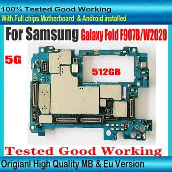 Оригинальная разблокированная 512 ГБ Материнская Плата Samsung Galaxy Fold F907B/W2020 5G С Полными Чипами Логическая Плата Android OS Plate Версия EU