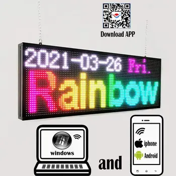 Wifi Беспроводное Управление Светодиодный Подвижный Дисплей P10 RGB Наружные 7-цветные 3D Эффекты Светодиодные Вывески 39x14 дюймов Программируемая Дисплейная Панель