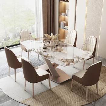 Обеденный стол с золотыми ножками 75 см, белый Современный роскошный обеденный стол в скандинавском стиле, новая классическая мебель для гостиной