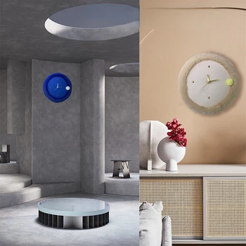 FXHOME Star New Nordic Home Inns, Маленькие Модные Аксессуары, Плюшевые бесшумные настенные часы с простой индивидуальностью