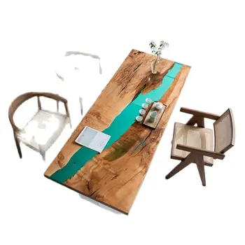 Подгонянный стол реки эпоксидной смолы, чайный столик, доска твердой древесины морской волны, доска чая журнала, мебель таблицы творческая