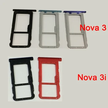 100 шт./лот Оригинальный Новый держатель для лотка для двух sim-карт и адаптер для гнезда для карты Micro SD для Huawei Nova 3 3i Запасные части