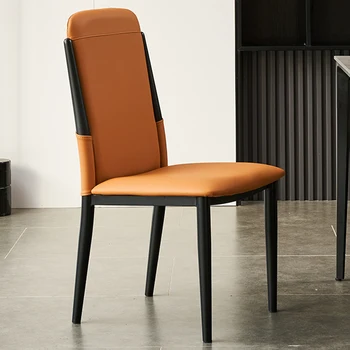 Скандинавские обеденные стулья из искусственной кожи для ресторана, Спинка обеденного стула Легкая, Роскошная, кухонные Обеденные стулья