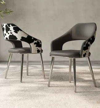 Легкий роскошный обеденный стул, мягкая сумка со спинкой-подлокотником, современный, простой и высококачественный обеденный стул