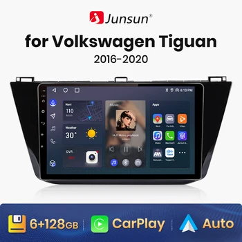 Junsun V1 AI Voice Wireless CarPlay Android Авторадио для Volkswagen Tiguan 2 2016-2020 4G Автомобильный Мультимедийный GPS 2din автомагнитола