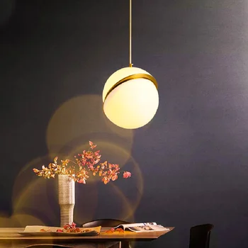 Скандинавская постмодернистская творческая личность простая лунная люстра круглая прикроватная веранда барный столик ресторанная люстра с одной головкой