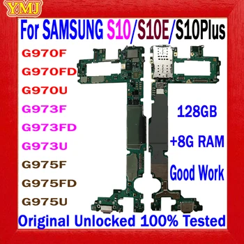 Бесплатная Доставка 128 ГБ Для Samsung S10 G973F G973FD G973U S10Plus G975F G975FD G975U S10E G970F G970U G970FD Материнская плата 100% Тест