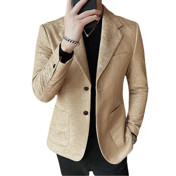 2023 Новый мужской деловой повседневный костюм Размер куртки XXXL-S Одежда из плиссированной ткани Для мужчин, платье для свадебного банкета, Блейзеры, пальто