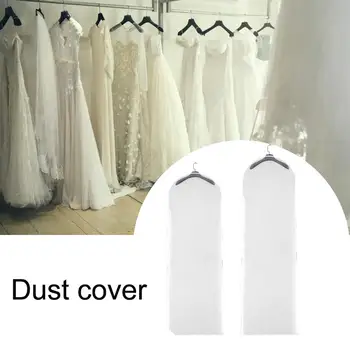 Пылезащитный чехол для свадебного платья двусторонний Прозрачный тюль, пылезащитный чехол из хрустальной пряжи на молнии для домашнего гардероба, сумка для хранения