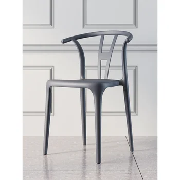 Пластиковый Дизайнерский обеденный стул с подлокотником, копия барного стула, Салонные Кухонные стулья, Обеденный стул для столовой, Мебель для дома