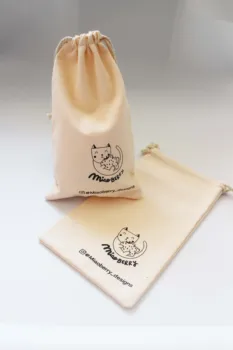 Упаковка ювелирных изделий с логотипом на заказ Хлопчатобумажная сумка на шнурке Eco Canva Pouch