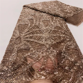 Роскошная Африканская кружевная ткань из тюля жениха, расшитая бисером, 2023, высококачественная вышивка, Французское сетчатое тюлевое кружево для вечернего платья