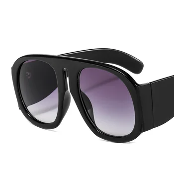 Модные винтажные Солнцезащитные очки в большой оправе для женщин и мужчин, популярный роскошный бренд, Дизайнерские Солнцезащитные очки для путешествий и вождения с градиентом, Мужские