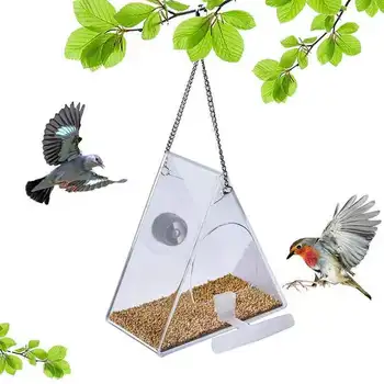 Кормушка для птиц с камерой Умная кормушка для птиц с присосками Кормушка для камеры для птиц с цепочкой для подвешивания на открытом воздухе HD 720P