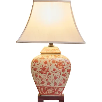 Керамическая настольная лампа для гостиной, кабинета, Украшение из синего и белого фарфора в китайском стиле, Прикроватная лампа для спальни в новом китайском стиле