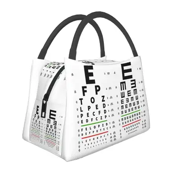Таблица Снеллена для проверки зрения, Термоизолированная сумка для ланча, женский оптометрист, для проверки зрения, Сменный ланч-бокс для школьных занятий, сумки для пикника