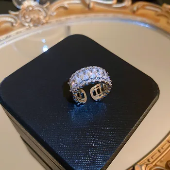 2022 Корейское новое Изысканное Геометрическое Простое кольцо Модный темперамент Универсальное открытое кольцо Элегантные Женские ювелирные изделия