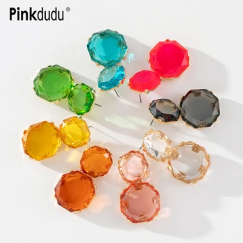 Pinkdudu Модные 8-цветные серьги-капли в форме тыквы, Милые простые геометрические серьги из многоцветной смолы для женщин, ювелирные подарки PD944
