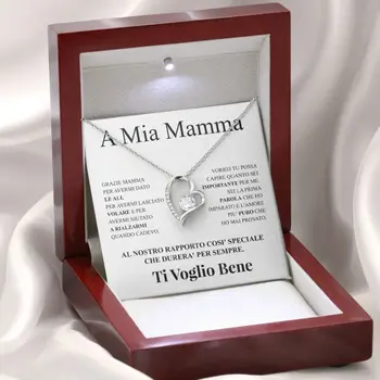 Итальянский подарок маме, ожерелье для мамы 2023, модные украшения, Рождественские Женские подвески в форме сердца С коробкой