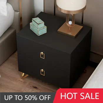 Ящики для хранения прикроватной тумбочки в спальне Скандинавский Черный Эстетичный Прикроватный столик Удобный минималистичный стол De Chevet Мебель для дома