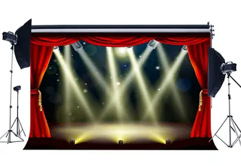 Освещение сцены Голливудский фон Красный занавес Боке С блестками Театральный фон для фотосъемки