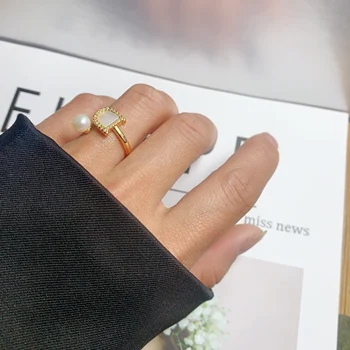 Кольцо из натурального пресноводного жемчуга, роскошное высококачественное открывающее кольцо в виде буквы D в виде ракушки для женщин, свадебные украшения, аксессуары, подарки 2023