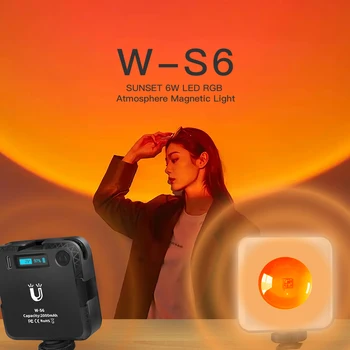 Проекционная лампа DigitalFoto WS6 sunset, полноцветный атмосферный световой магнит, RGB-заполняющий видео свет для спальни, украшение магазина life