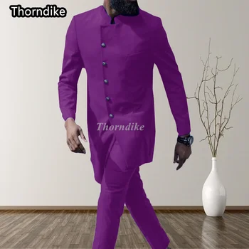 Новый мужской костюм Thorndike фиолетового цвета, сшитый на заказ, униформа из двух частей, костюм для свадьбы, жениха, шафера, вечеринки, однобортный костюм