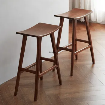 Скандинавский барный стул, простые деревянные Высокие табуреты с росписью, модный японский барный стул, креативный Роскошный деревянный стул с высокими ножками.