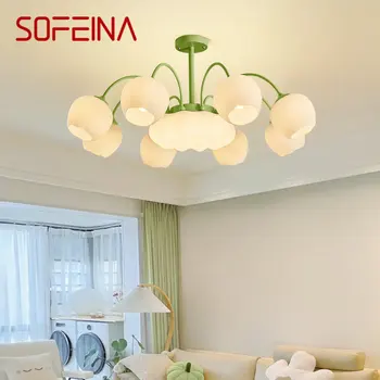 SOFEINA Современный Светло-Зеленый Потолочный Подвесной Светильник Светильники Креативного Дизайна Люстра LED для Домашней Спальни