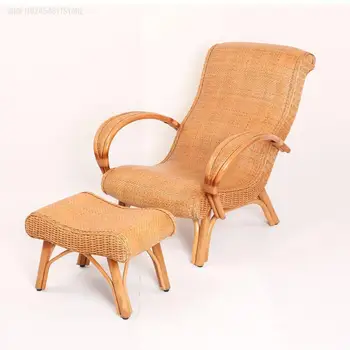 Популярное роскошное кресло с откидной спинкой из ротанга, балкон из настоящего ротанга, кресло для отдыха, кресло для пожилых людей, на открытом воздухе