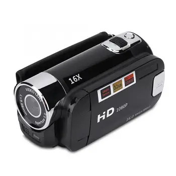Цифровая видеокамера 1080P Full HD 16MP DV Видеомагнитофон с ЖК-экраном с поворотом на 270 °, камеры с 16-кратным зумом для ночной съемки
