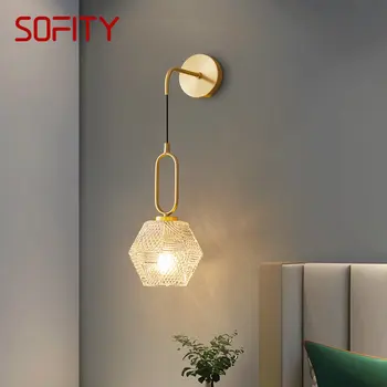Современное медное настенное бра TEMAR с подсветкой LED Gold Brass Beside Lamp Классический креативный декор для дома, спальни, коридора