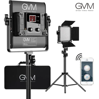 GVM Photography Video Studio Lighting GVM-480LS с Wi-Fi Дистанционным Управлением ПРИЛОЖЕНИЕМ Складная Подставка Для Штатива Двухцветный Комплект Светодиодных Панелей 480