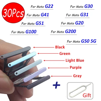 30шт, Оригинальный Держатель Nano SIM-Карты Лоток слот для чипов держатель ящика Гнездо Адаптера Для Motorola Moto G22 G30 G41 G50 5G G100 + Pin