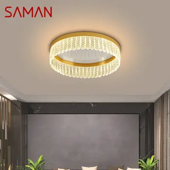 Потолочные светильники SAMAN Nordic LED Modern Vintage Light Роскошный Хрустальный Креативный светильник для декора дома, гостиной, спальни