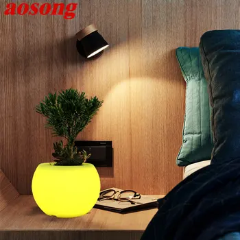 Новинка AOSONG, настольная лампа 16 цветов с дистанционным управлением, водонепроницаемый горшок для растений IP65, настольные лампы USB для украшения дома и виллы