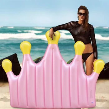 Гигантская Розовая надувная кровать в форме короны, плавающий подстаканник, кольцо для плавания в бассейне, принадлежности для воды, лодки для вечеринок, Игрушки для детского бассейна