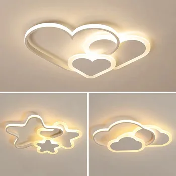 Современный потолочный светильник со светодиодной подсветкой для детей, Детская комната, Спальня, кабинет, Светильник Nordic Cloud Heart Для внутреннего декора, Алюминиевые светильники переменного тока