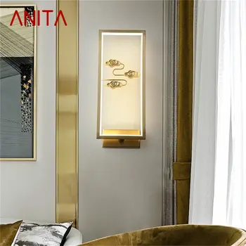 ANITA Brass Настенный светильник для помещений Современный Роскошный Дизайн Бра Светодиодная лампа Балкон Для Дома Гостиная Коридор